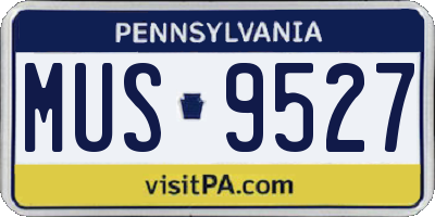 PA license plate MUS9527