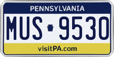 PA license plate MUS9530
