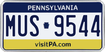 PA license plate MUS9544