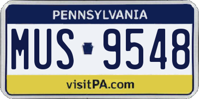 PA license plate MUS9548