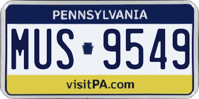 PA license plate MUS9549