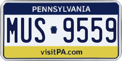 PA license plate MUS9559