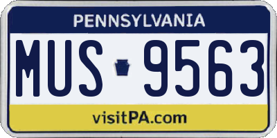 PA license plate MUS9563