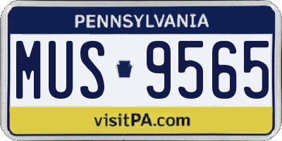 PA license plate MUS9565