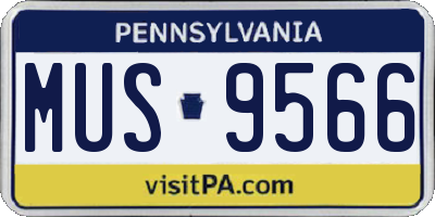 PA license plate MUS9566