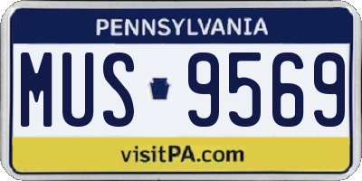 PA license plate MUS9569
