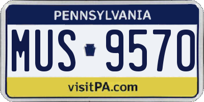 PA license plate MUS9570