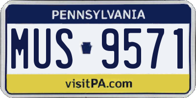PA license plate MUS9571