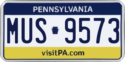 PA license plate MUS9573
