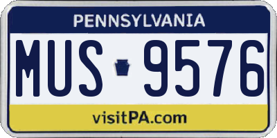 PA license plate MUS9576