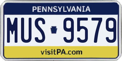 PA license plate MUS9579
