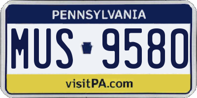 PA license plate MUS9580