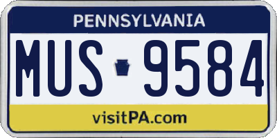 PA license plate MUS9584
