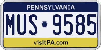 PA license plate MUS9585