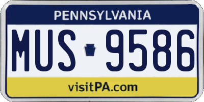 PA license plate MUS9586