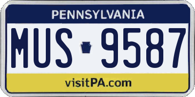 PA license plate MUS9587
