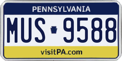 PA license plate MUS9588