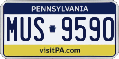 PA license plate MUS9590