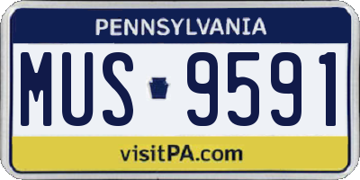 PA license plate MUS9591