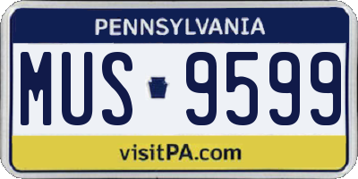 PA license plate MUS9599