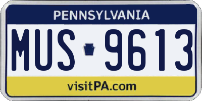 PA license plate MUS9613