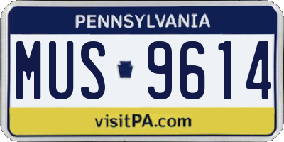 PA license plate MUS9614
