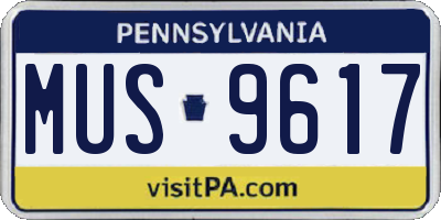 PA license plate MUS9617