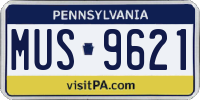 PA license plate MUS9621