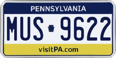 PA license plate MUS9622
