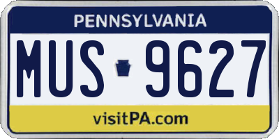 PA license plate MUS9627