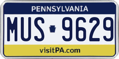 PA license plate MUS9629