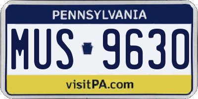 PA license plate MUS9630