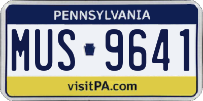 PA license plate MUS9641