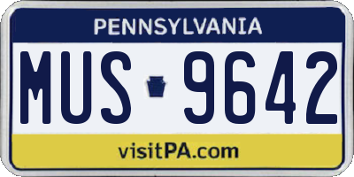 PA license plate MUS9642