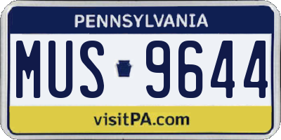 PA license plate MUS9644