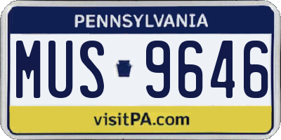 PA license plate MUS9646