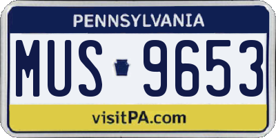 PA license plate MUS9653