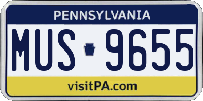 PA license plate MUS9655