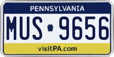 PA license plate MUS9656