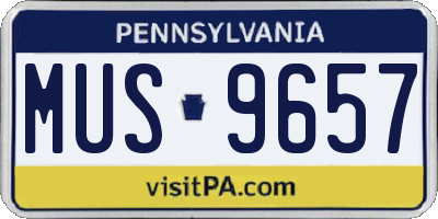 PA license plate MUS9657