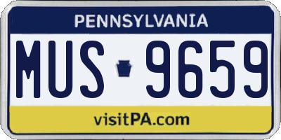 PA license plate MUS9659