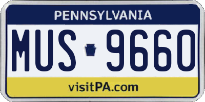 PA license plate MUS9660