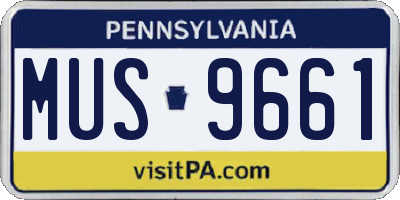 PA license plate MUS9661