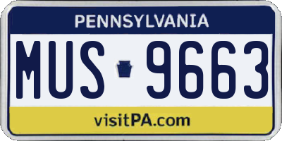 PA license plate MUS9663
