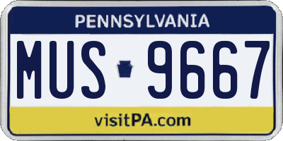 PA license plate MUS9667