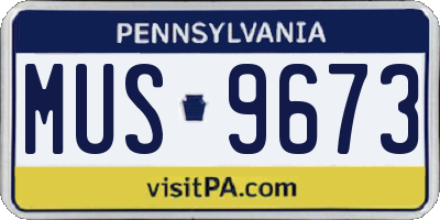 PA license plate MUS9673
