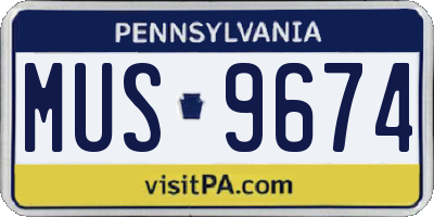 PA license plate MUS9674