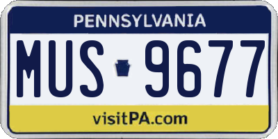 PA license plate MUS9677