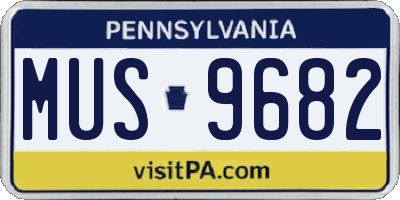 PA license plate MUS9682