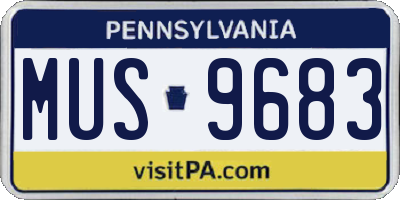 PA license plate MUS9683